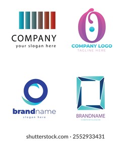 gradient o logo set. logos template collection