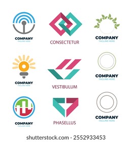 gradient o logo set. logos template collection