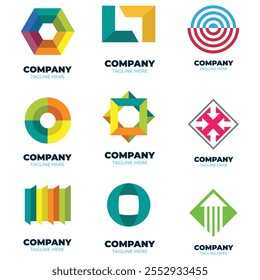 gradient o logo set. logos template collection