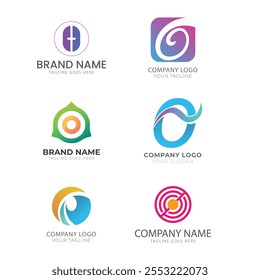 gradient o logo set. logos template collection