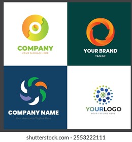 gradient o logo set. logos template collection