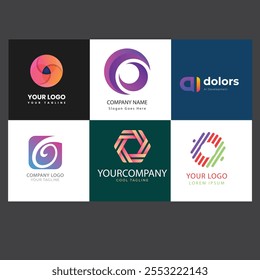 Farbverlauf oder Logo-Set. Logos Vorlagensammlung