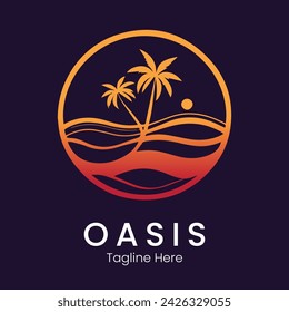 Gradient oasis logo design template