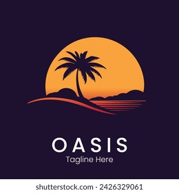 Gradient oasis logo design template