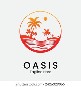 Gradient oasis logo design template