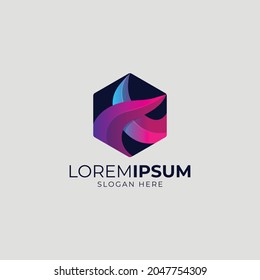 Plantilla de logotipo de pulpo degradado con forma abstracta Vector libre