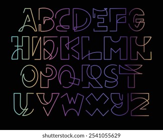 Gradiente Um conjunto alfabético com formato de linha