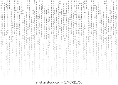 gradient one zero programming code.  cyber security space. numbers of the computer matrix. simple signs on white background