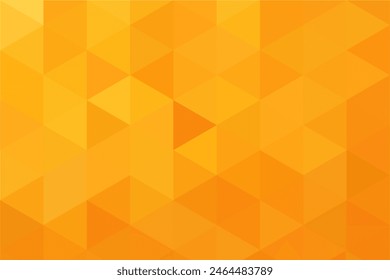 Gradient orange background on triangle pattern. Geometric abstract pixel background.