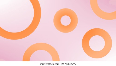 Gradiente Círculos naranjas sobre un fondo de gradiente rosa