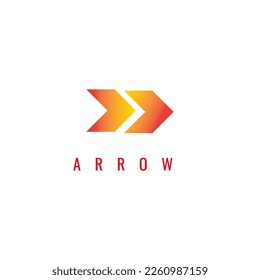 Gradient Orange Color Arrow Logo Design. Can be used for business and technology logos