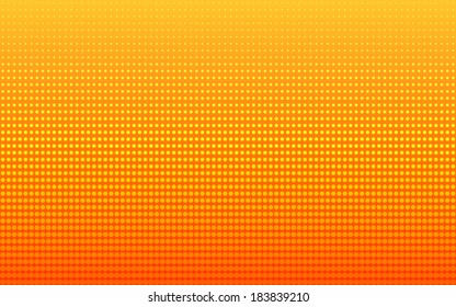 gradient of orange color and halftone background (vector)