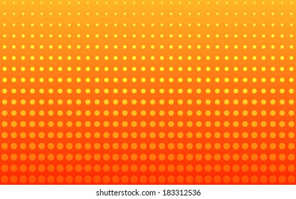 gradient of orange color and polka dot pattern background (vector)