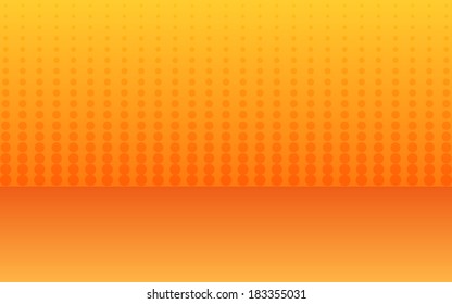 gradient orange color and polka dot pattern background (vector)
