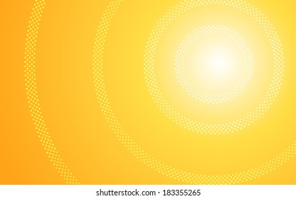 gradient of orange color with polka dot pattern ring background (vector)