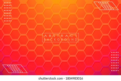Gradient orange concept honey shape background