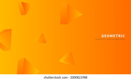 Gradient Orange Minimal Abstract 3d Triangle Shapes Background. Good For Banner. Landing Page Or Poster.