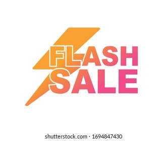 Der Farbverlauf-Orange, rosa isoliertes, fettgedrucktes Standardwort S FLASH SALE mit Daumensymbol