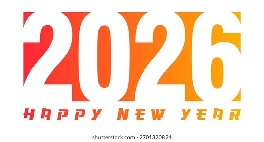 Gradient Orange Red Happy New Year 2026 Design