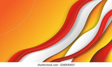 gradient orange red and white and wavy abstract background