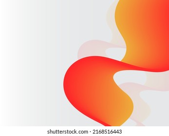 Gradient Orange Wavy Motion Against White Background.