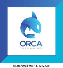 Gradient Orca Logo Template Vector