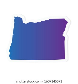 gradient Oregon map- vector illustration