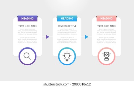 Gradient our mission infographics. Business concept with 3 steps.	