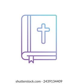 Icono de vector de biblia de contorno degradado