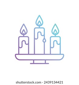 Gradient Outline Candles vector icon