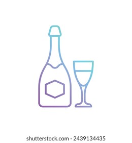 Gradient Outline Champagne vector icon