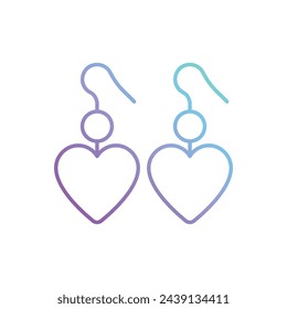 Gradient Outline Earrings vector icon