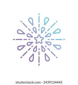 Gradient Outline Fireworks vector icon