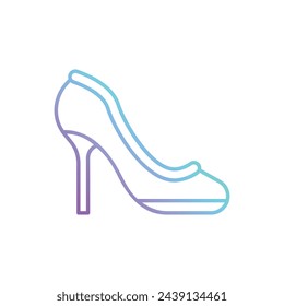 Gradient Outline High Heels vector icon