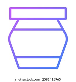 Gradient Outline Jar Vector Graphic Illustration