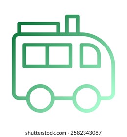 Gradient Outline of Retro Camper Van Icon
