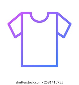 Gradient Outline T-Shirt Icon on White Background
