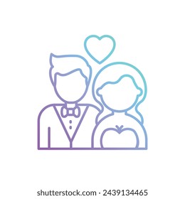 Gradient Outline Wedding contract vector icon