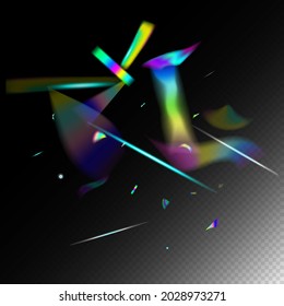  Gradient Overlay Glare Foil Tinsel. Flying Holograph Confetti. Rainbow Tinsel. Blue, Purple, Green Celebration Background. Holo Glitch Effect Rainbow Lights. Gold Transparent Falling Particles.
