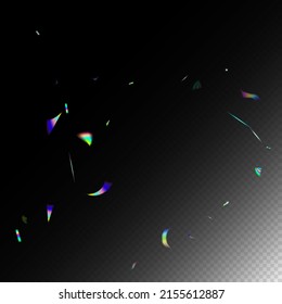  Gradient Overlay Glare Foil Tinsel. Silver Transparent Falling Particles. Rainbow Tinsel. Holo Glam Effect Rainbow Bokeh. Falling Hologram Confetti. Blue, Purple, Green Celebration Background.