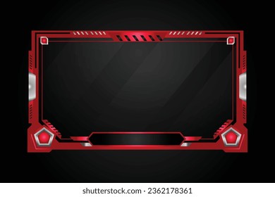 Gradient overlay stream esport gaming panel vector