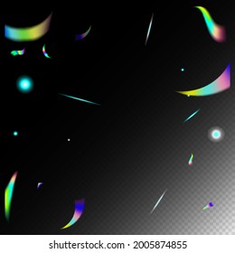  Gradient Overlay Vivid Foil Tinsel. Blue, Purple, Green Celebration Background. Rainbow Tinsel. Flying Holograph Confetti. Gold Transparent Falling Particles. Holo Glam Effect Rainbow Tinsel.