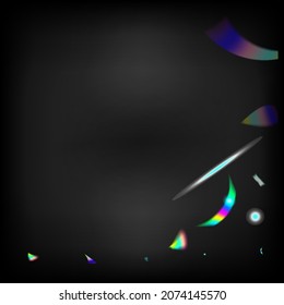  Gradient Overlay Vivid Foil Tinsel. Holo Glam Effect Rainbow Bokeh. Flying Holograph Confetti. Rainbow Tinsel. Gold Transparent Falling Particles. Blue, Purple, Green Celebration Background.
