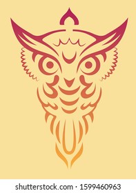 Gradient owl stencil art image