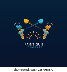 plantilla de logotipo de pistola de pintura de degradado