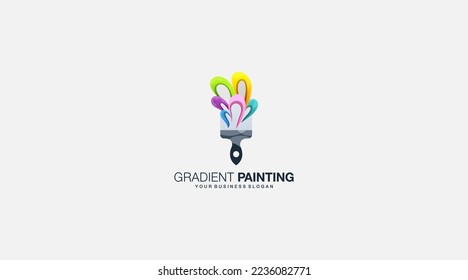 gradient painting logo icon vector design illustration