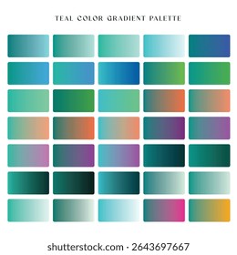 Gradient palette with teal blue and green color variations