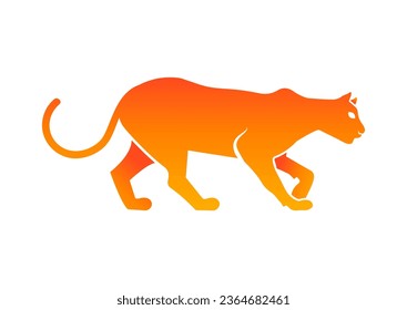 Gradient Panther Vector Flat Design Isolated on White Background