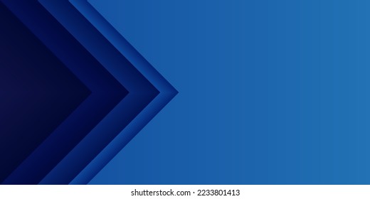 El papel degradado corta el fondo abstracto. Triángulo recto de punta de flecha azul. Elemento de diseño para plantilla, tarjeta, portada, pancarta, afiche, fondo, pared. Ilustración vectorial.