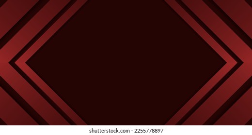 Gradient paper cut abstract background. Right angled triangle, red arrowhead. Design element for template, card, cover, banner, poster, backdrop, wall. Vector illustration.